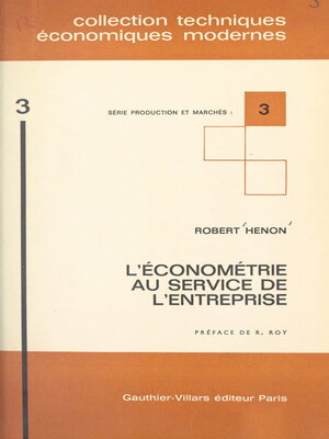 cover image of L'économétrie au service de l'entreprise